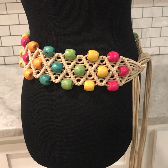 Bohemian Belt Womens Beaded Multicolor Fringe Gypsy Hippie Boho Braided Macrame - Picture 2 of 5